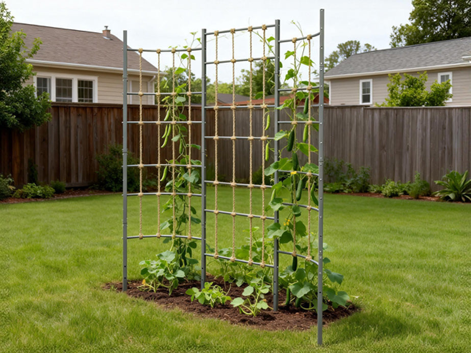 Chicken tunnel in a backyard