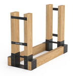 Metal Firewood Log Storage Rack Bracket Kit, 2-Bracket Kit, Outdoor/Indoor for Fireplace, Updated Log Stacking Holder, Adjustable to Any Length - Anleolife