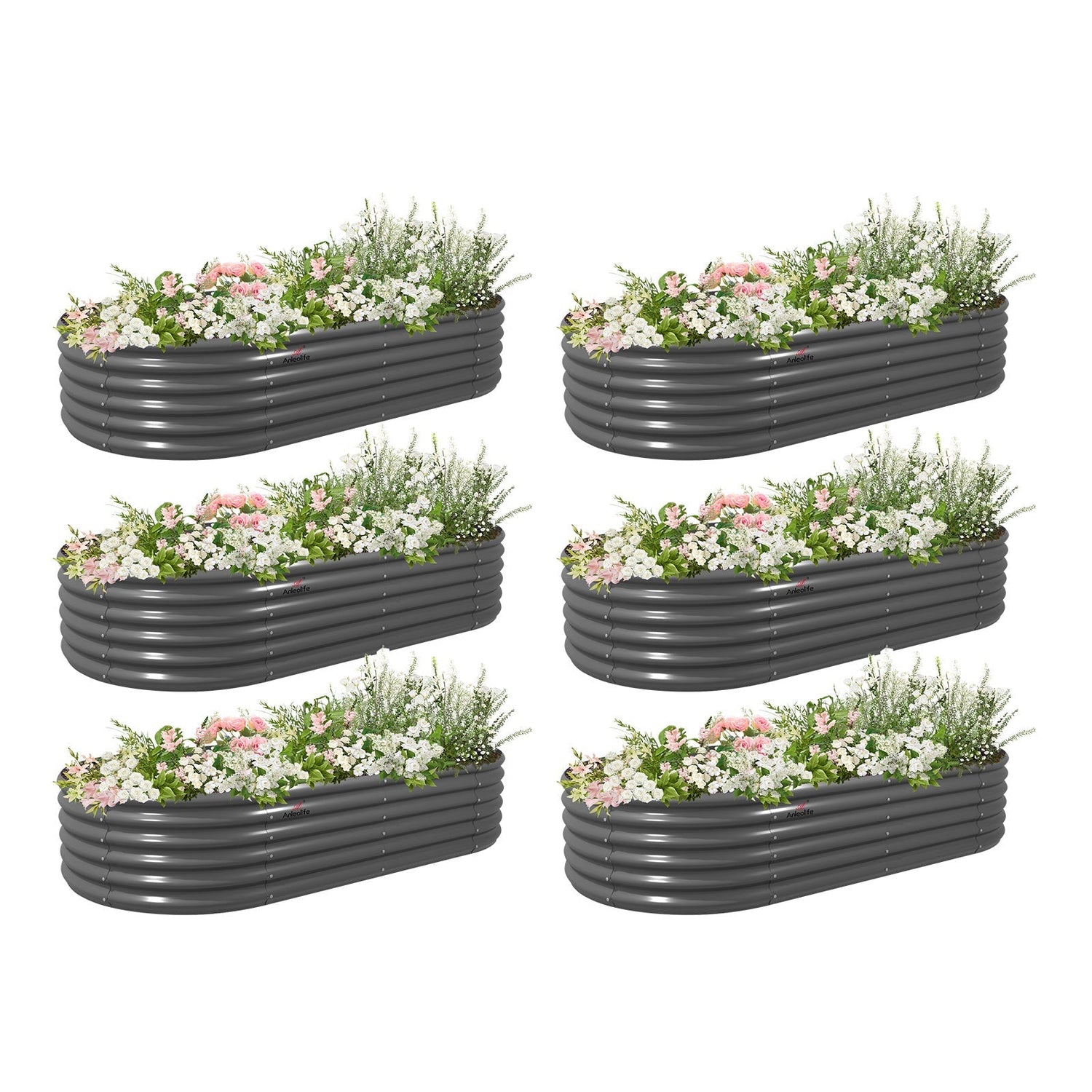 18" Tall 8x4 ft Easy Assembly Raised Garden Beds (Set of 6) - Anleolife