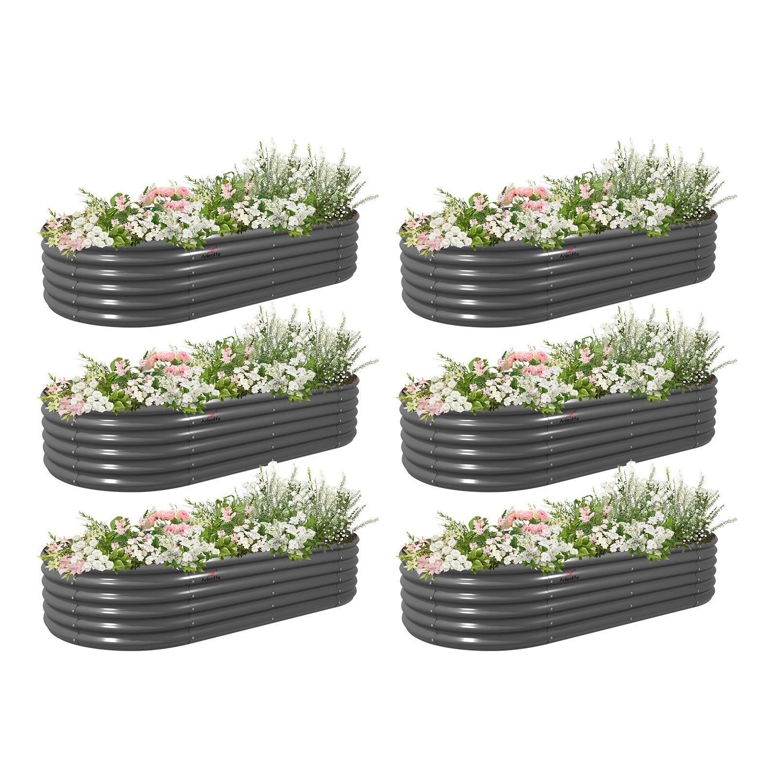 18" Tall 8x4 ft Easy Assembly Raised Garden Beds (Set of 6) - Anleolife