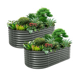 24" Extra Tall 8x4 ft Rust-Resistant Raised Garden Beds (Set of 2) - Anleolife