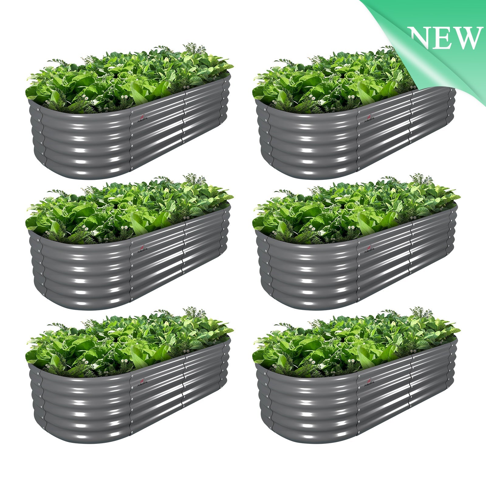 18" Tall 6x2 ft Heavy Duty Raised Garden Beds (Set of 6) - Anleolife