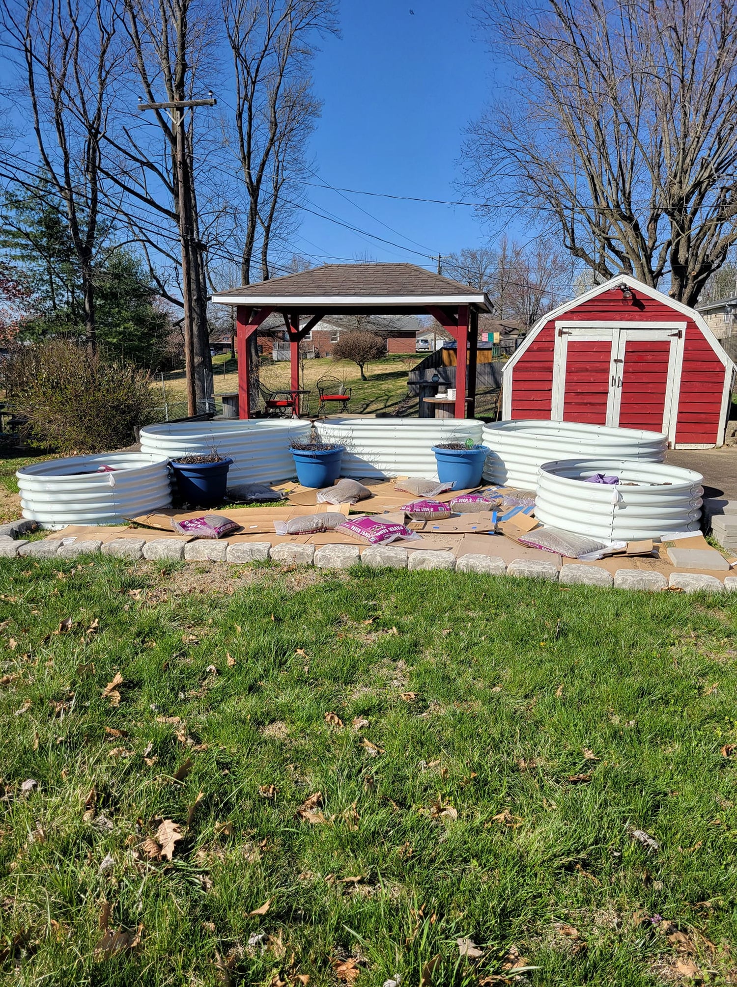 Set of 6: 2pcs(4x1.5ft) & 4 pcs (6x3x2ft) Metal Raised Garden Bed (White) - Anleolife