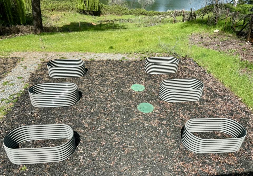 Set of 6: 8x4x1.5ft Grey Oval Galvanized Modular Metal Raised Garden Bed - Anleolife