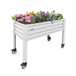 35" Waist-High 4x2 ft Elevated Raised Garden Bed with Wheels - Anleolife