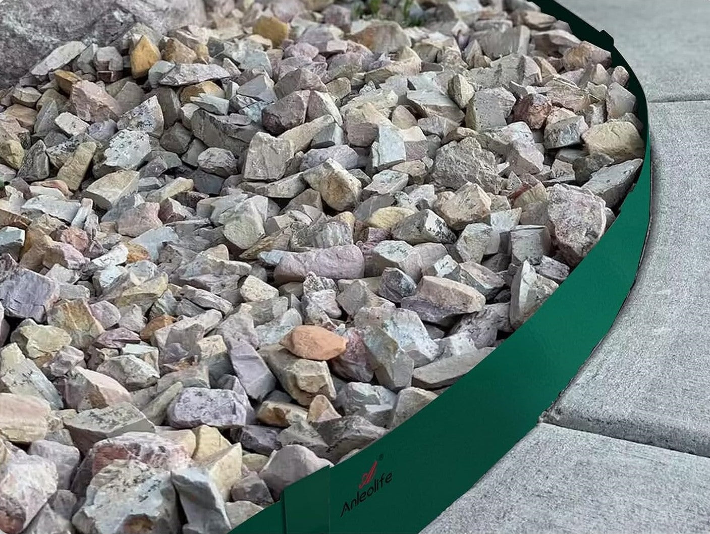 6" x 40" Galvanized Steel Garden Edging, 6-Pack (20FT Total), Powder coating, Gloves & Stakes - Green - Anleolife