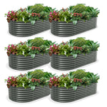 24" Extra Tall 6x3 ft Galvanized Steel Raised Garden Beds (Set of 6) - Anleolife