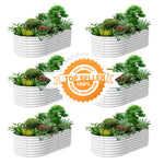 24" Extra Tall 8x4 ft Galvanized Steel Raised Garden Beds (Set of 6) - Anleolife