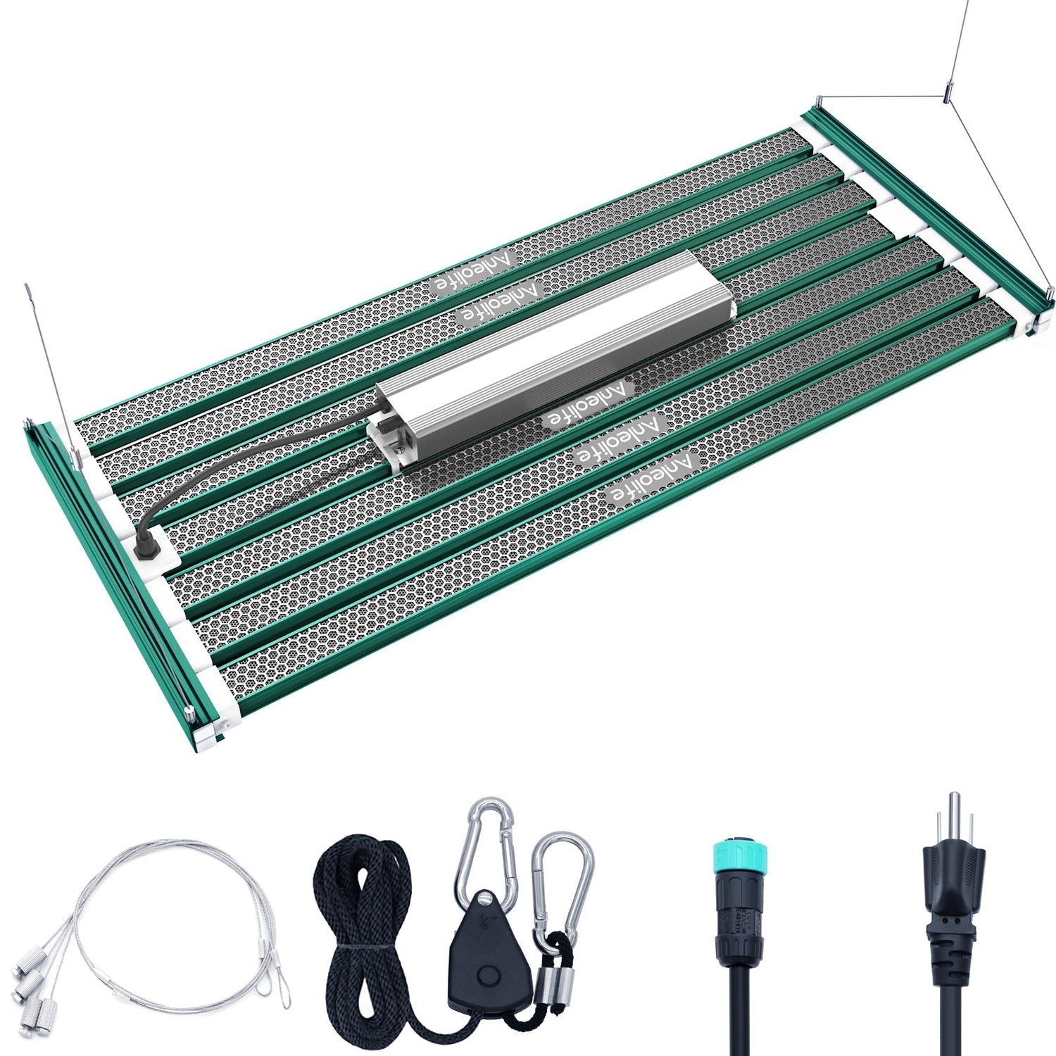 1000W Stretchable LED Grow Lights Samsung LM301H EVO Diodes Full Spectrum Lamp (Green) - Anleolife