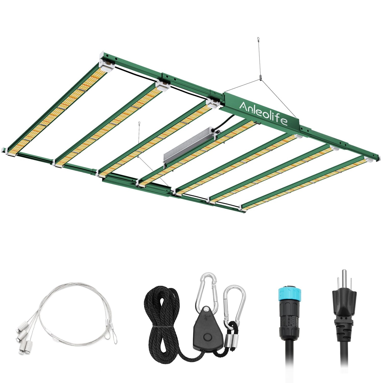 1000W Stretchable LED Grow Lights Samsung LM301H EVO Diodes Full Spectrum Lamp (Green) - Anleolife