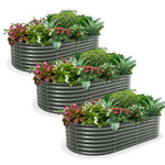 24" Extra Tall 6x3 ft Sturdy Raised Garden Beds (Set of 3) - Anleolife