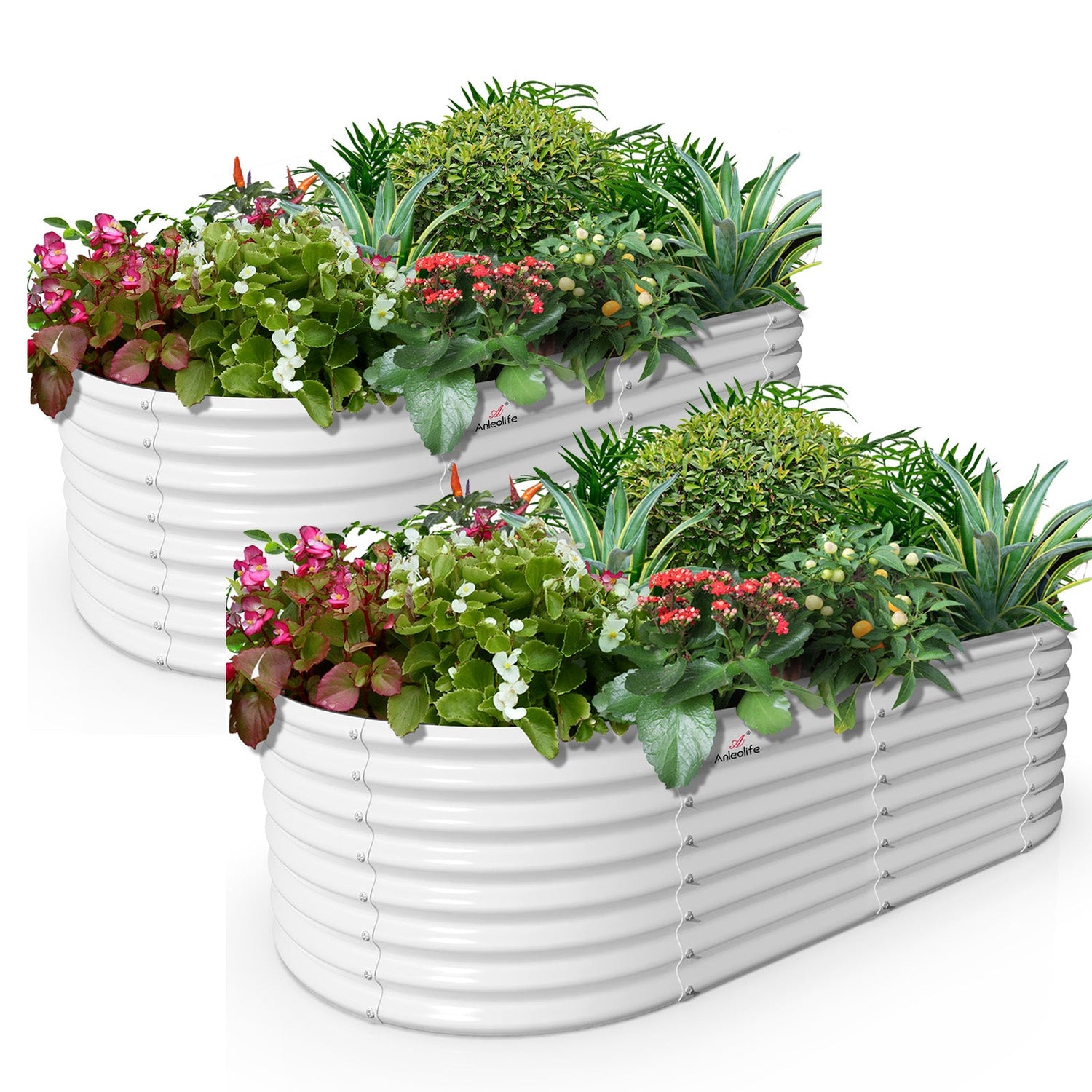 24" Extra Tall 6x3 ft Heavy Duty Raised Garden Beds (Set of 2) - Anleolife