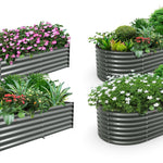 18"–24" Tall Galvanized Steel Raised Garden Beds (Set of 4) - Anleolife