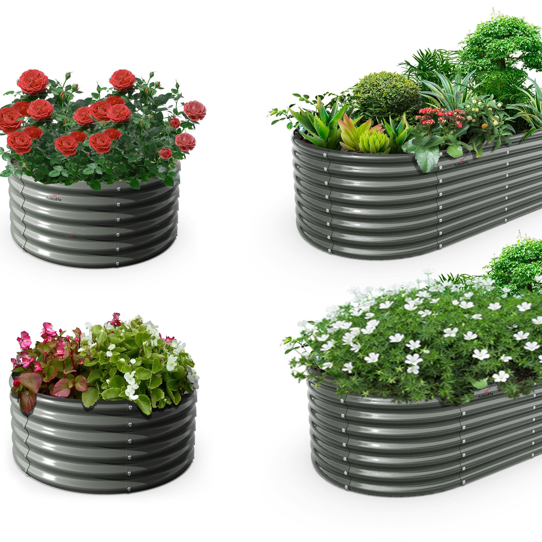 18"–24" Tall Sturdy Raised Garden Beds (Set of 4) - Anleolife