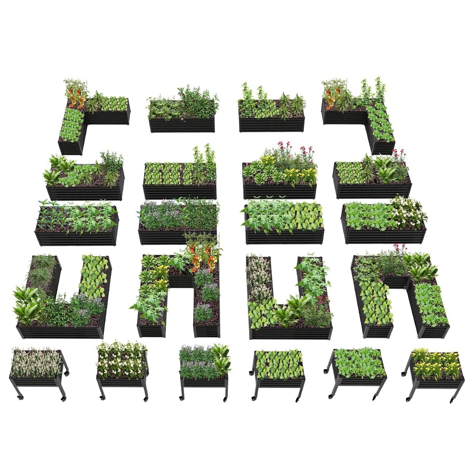 18"–36" Tall Curated Garden Layout for Community Gardens (Set of 22)