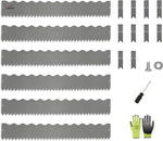 6" x 40" Wavy Edge Galvanized Steel Garden Edging, 6-Pack (20FT Total) - Grey - Anleolife
