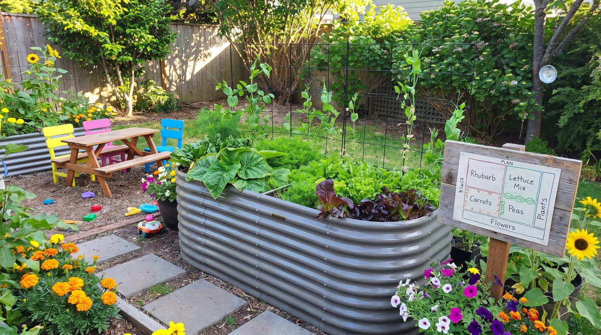 Designing a Family-Friendly Garden Corner With Colorful Raised Beds