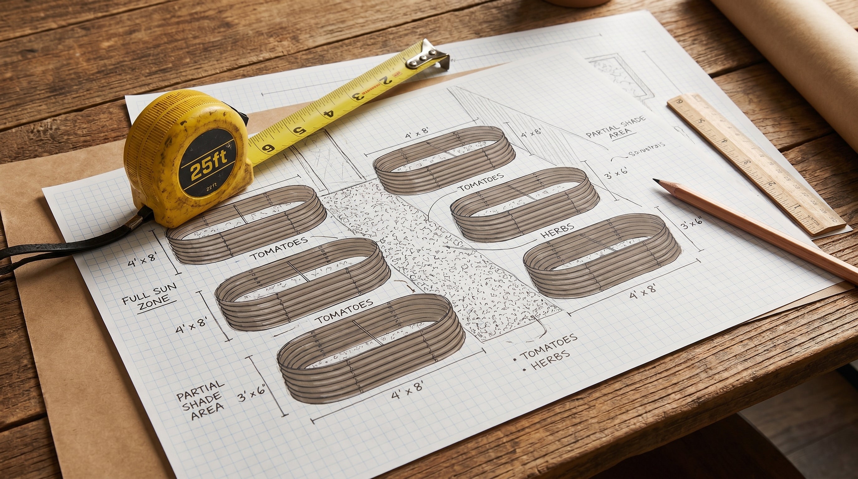 How to Map Out a 200–600 sq.ft. Raised Bed Garden Before You Buy Anything