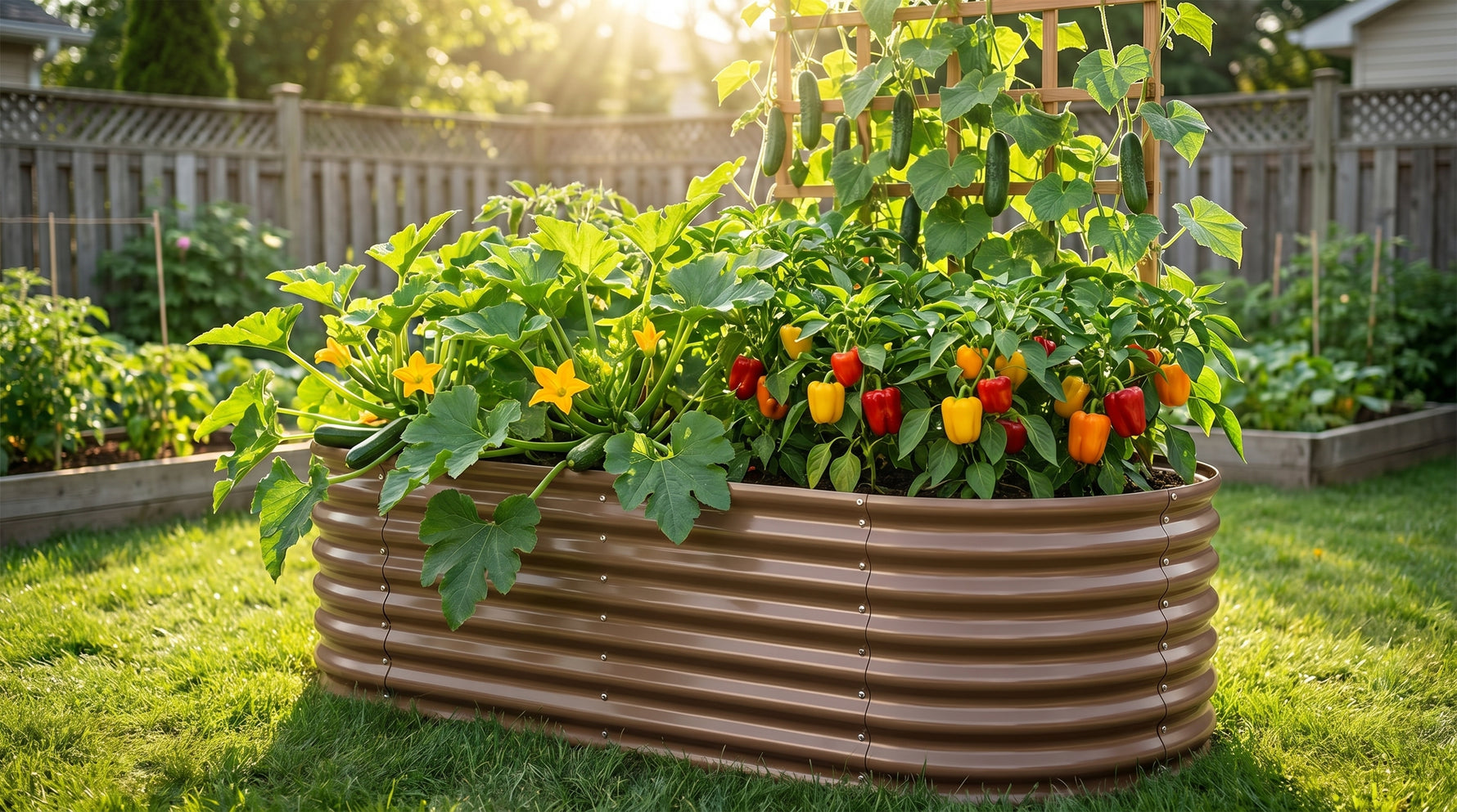 How to Grow Peppers, Zucchini, and Cucumbers Together in One Raised Bed
