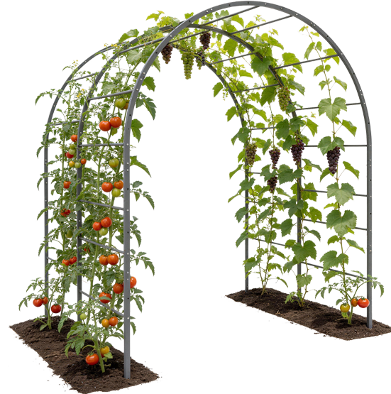 Simply insert the legs into soil for a freestanding setup.