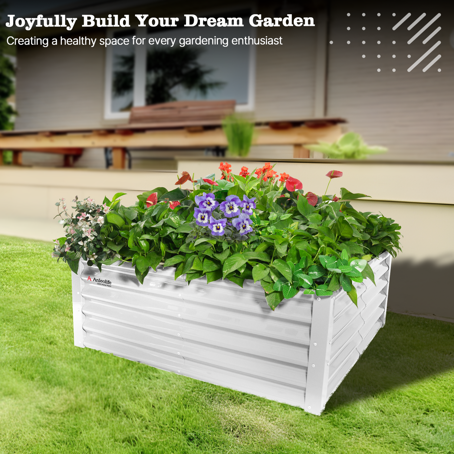 18" Tall 4x4 ft Easy Assembly Raised Garden Bed