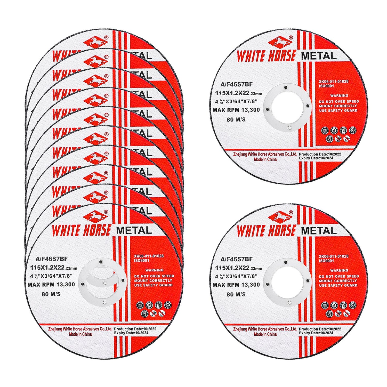 Ultra Thin Cut Off Wheel 4-1/2'' x .045'' x 7/8'' for Metal and Stainless Steel Cutting, Type 1, Angle Grinder Uses (12 PCS)
