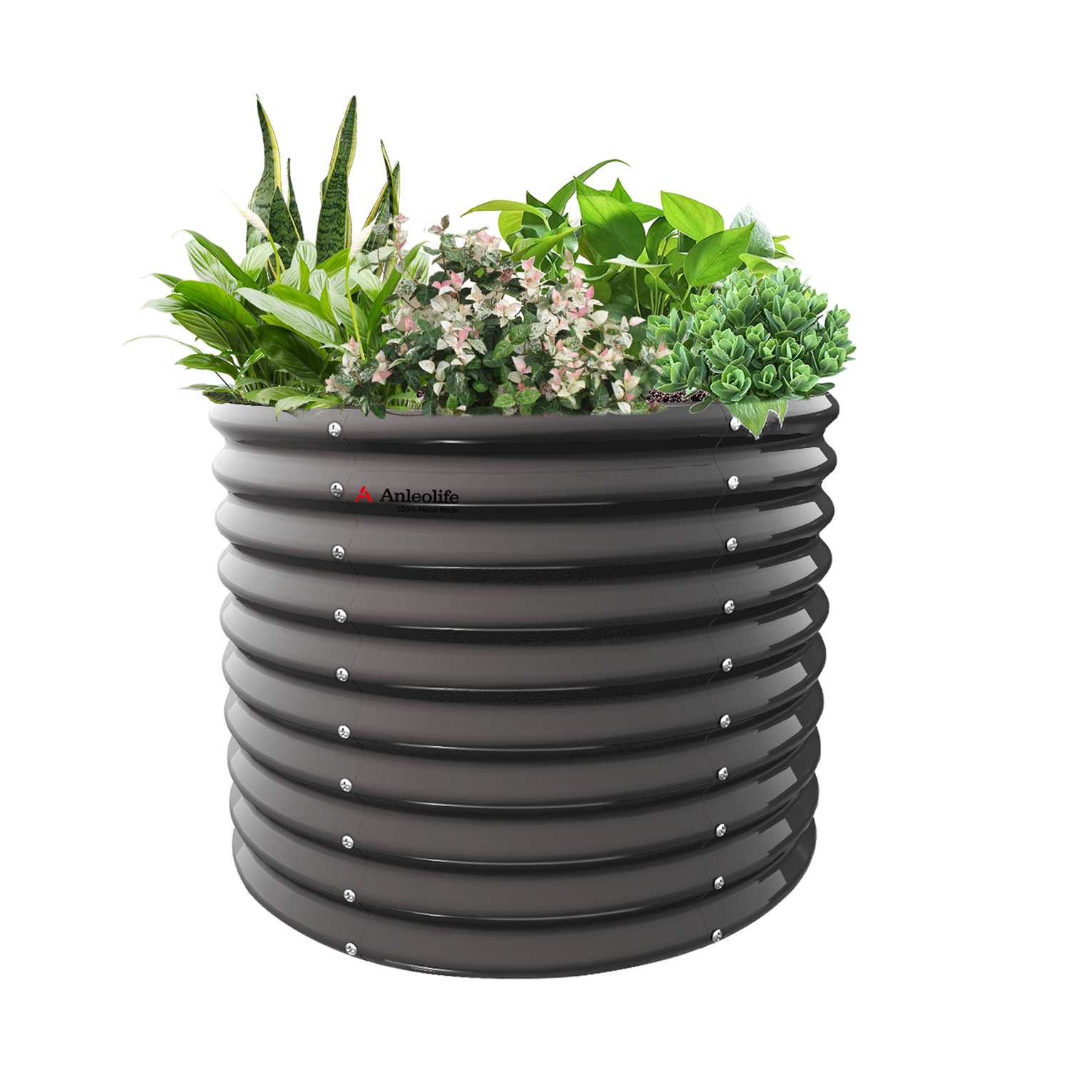 30" Extra Tall 36" Wide Round Galvanized Steel Raised Garden Bed