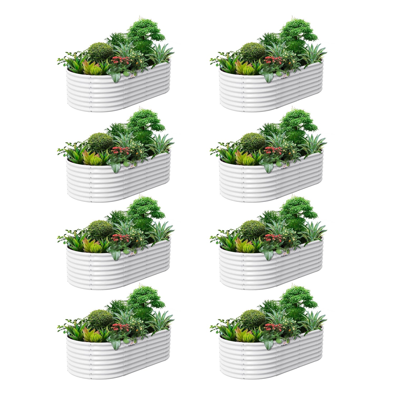 24" Extra Tall 8x4 ft Modular Raised Garden Beds (Set of 8) - Anleolife 
