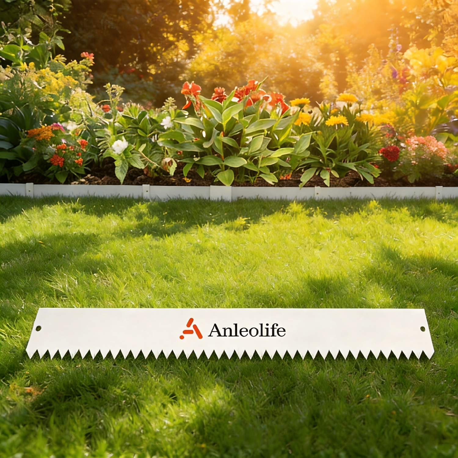 6" x 40" Galvanized Steel Garden Edging, 6-Pack (20FT Total), Powder Coating, Gloves & Stakes - Grey