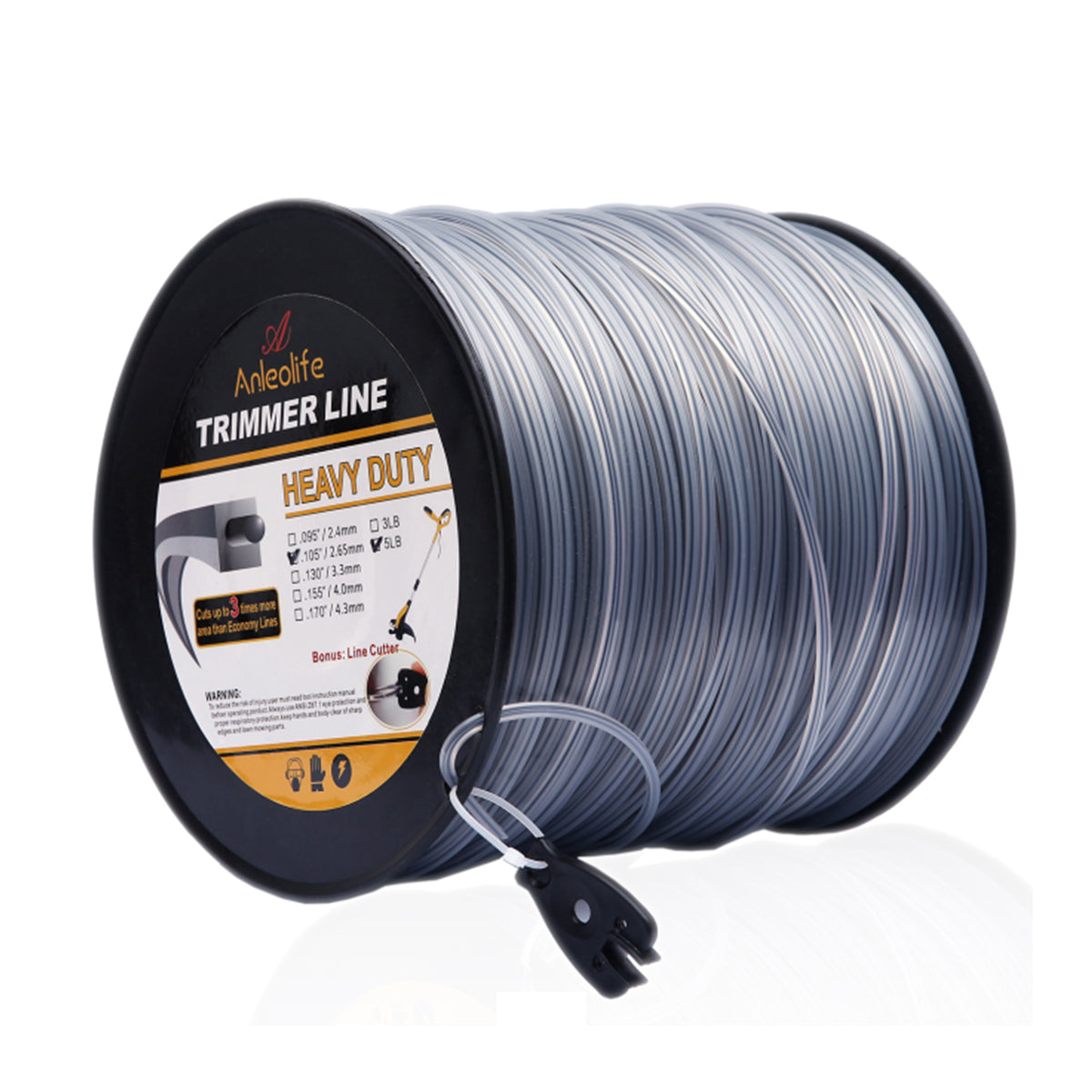 Heavy-duty Square Trimmer Line .105-Inch-by-1038ft  (5lb per roll)