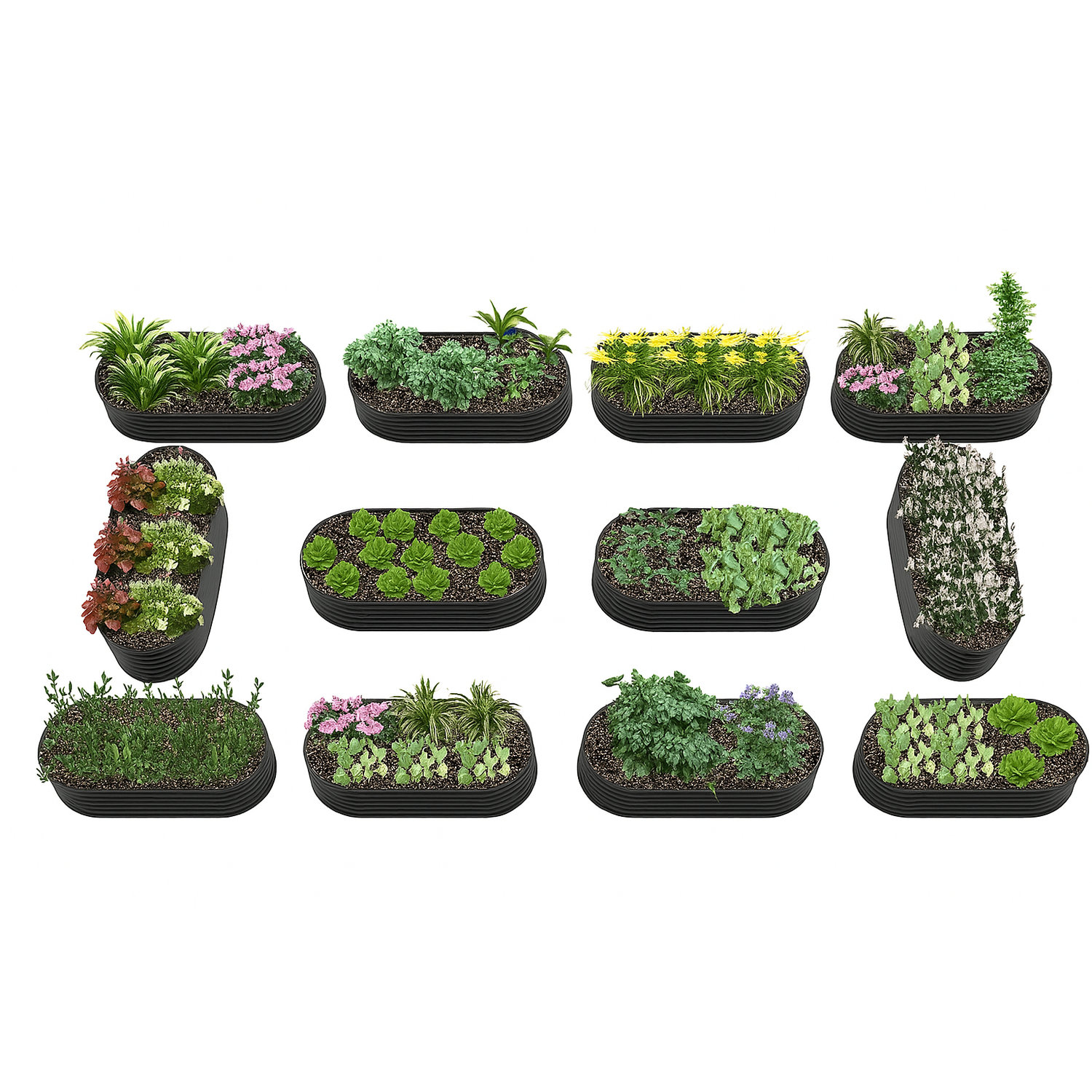 24" Extra Tall Pre-Designed Garden Layout for Beginner Gardeners (Set of 12)