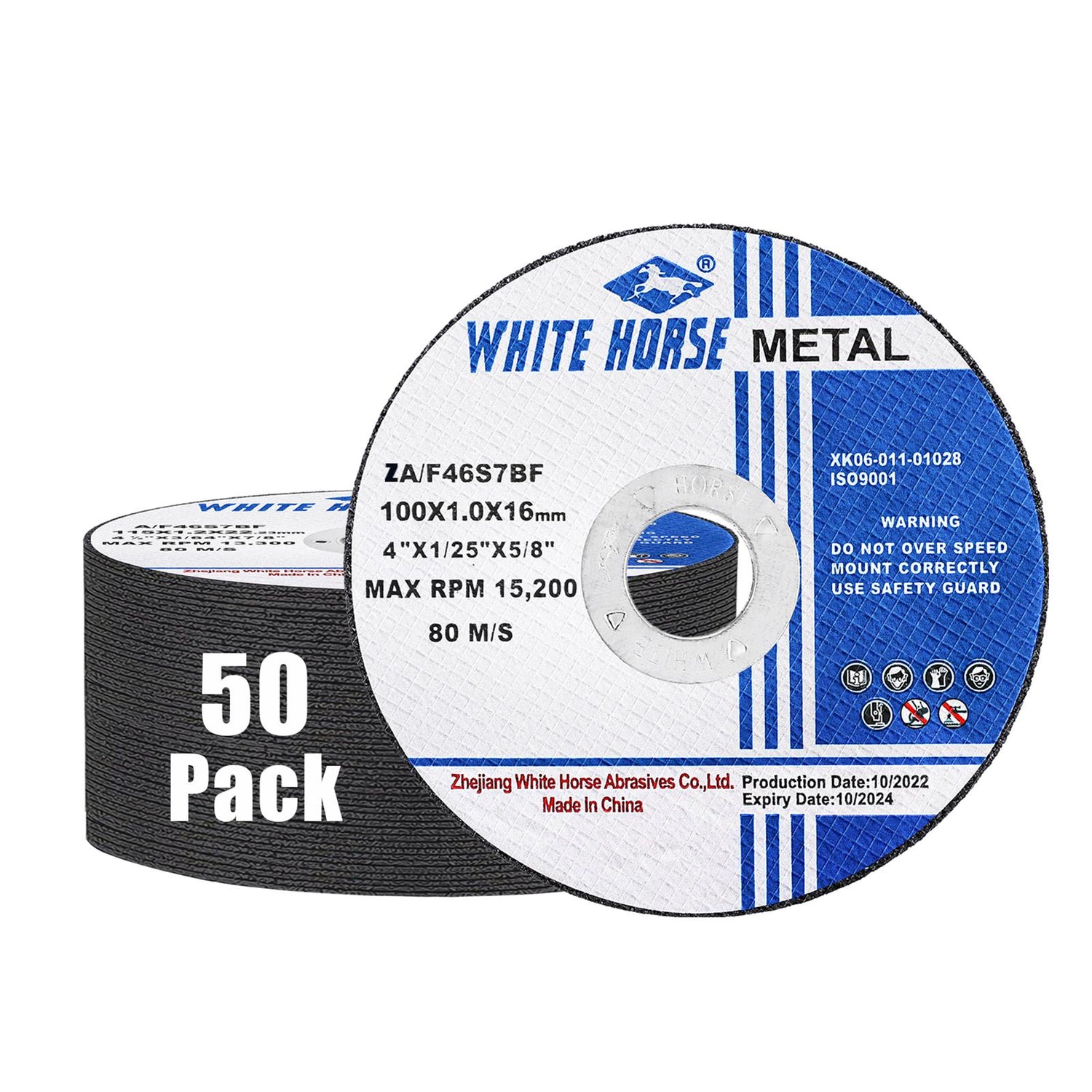 Cut Off Wheels Optimized for Cutting Stainless Steel and Other High Tensile Metals, 4" x .040" x 5/8" - 50 Pack