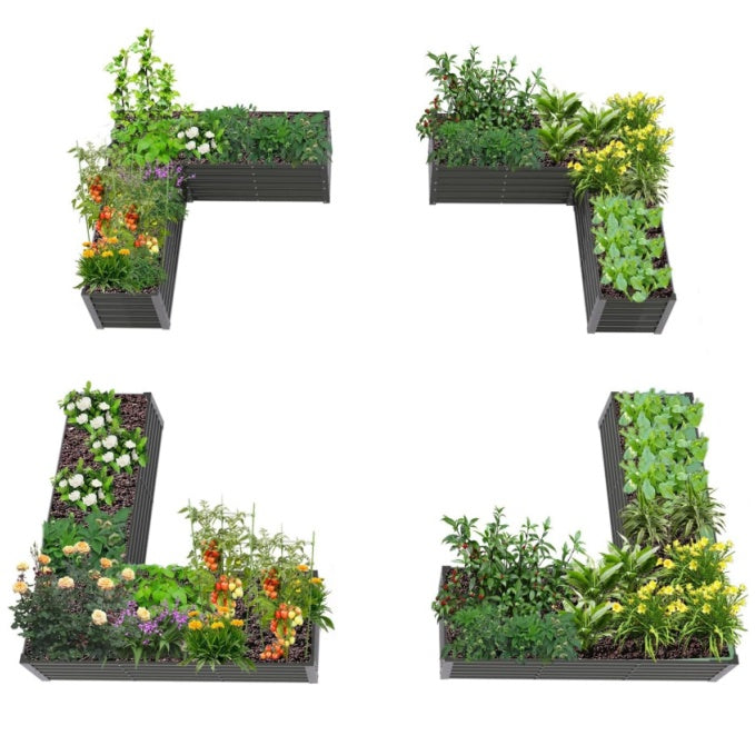 18" Tall 6.2x6.2 ft Galvanized Steel Raised Garden Bed - Anleolife