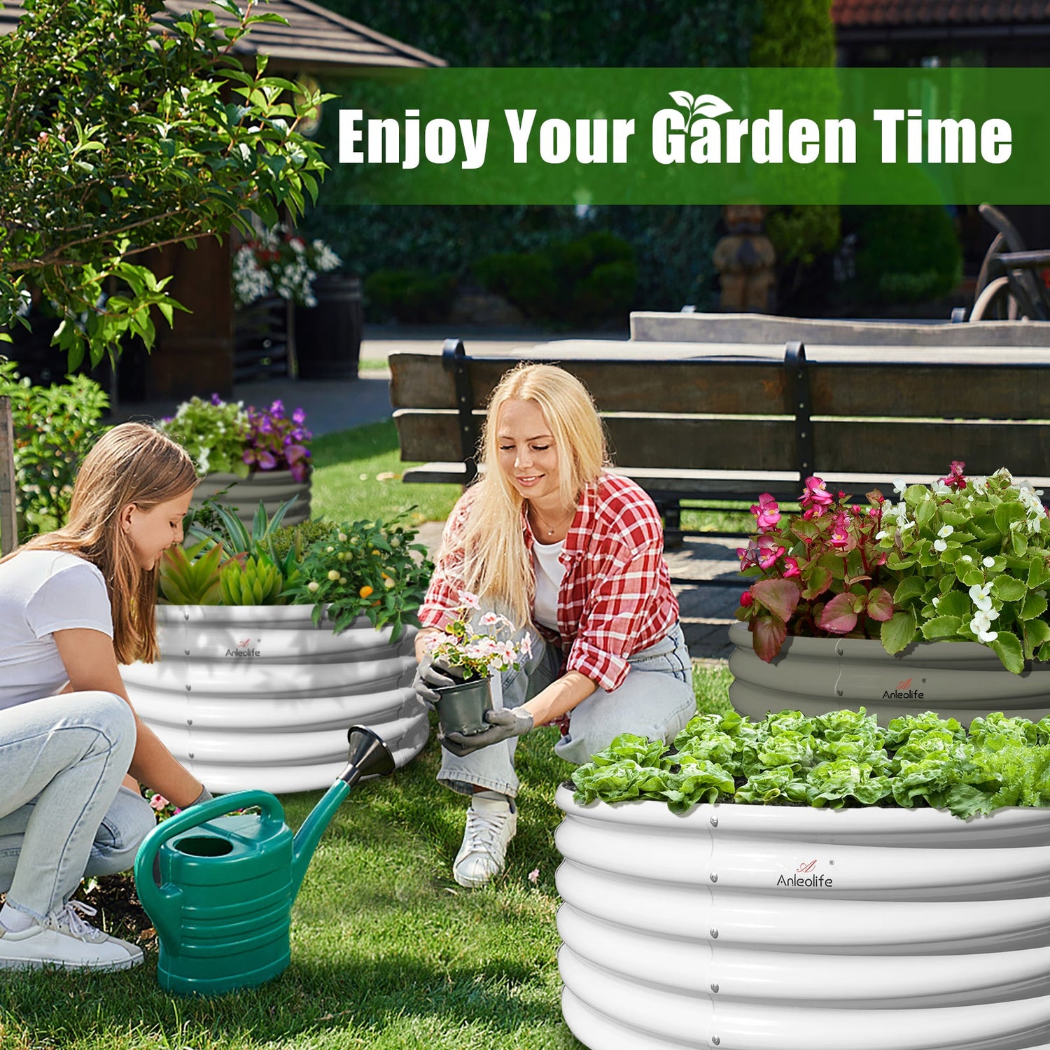 18"–24" Tall Modular Raised Garden Beds (Set of 6) - Anleolife