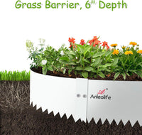 6" x 40" Galvanized Steel Garden Edging, 6-Pack (20FT Total), Powder Coating Lawn Border - White - Anleolife