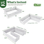 Garden bed set with dimensions and quantity on a white background 