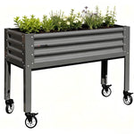 35" Waist-High 4x1.5 ft Galvanized Steel Elevated Raised Garden Bed 