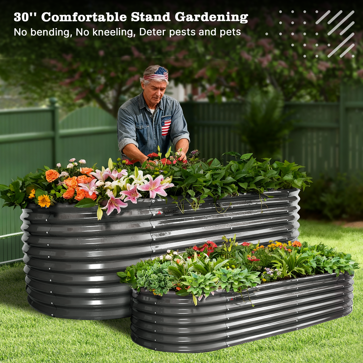 30" Extra Tall 8x4 ft Modular Raised Garden Bed