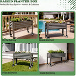 35" Waist-High 4x1.5 ft Galvanized Steel Elevated Raised Garden Bed 