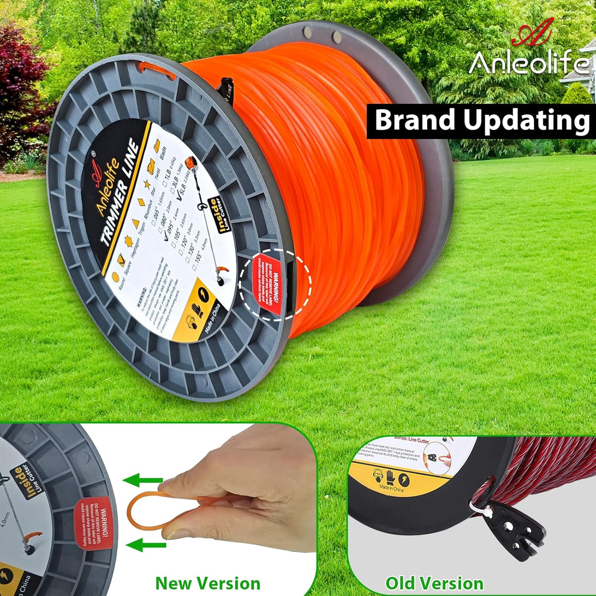5-Pound ZT3 Pro Heavy Duty Diamond .095-Inch-by-1870-ft Twisted Trimmer Line Spool,3-Component Tri-Extrusion - Anleolife