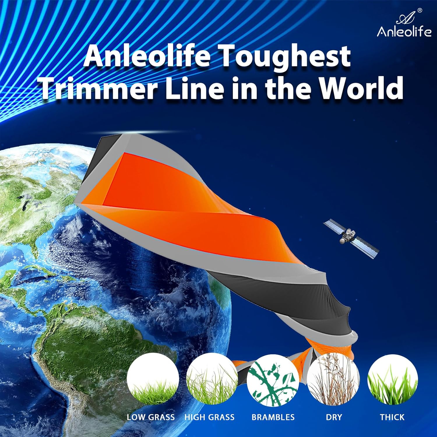 1-Pound ZT3 Pro Heavy Duty Twisted Trimmer Line Donut,3-Component Tri-Extrusion - Anleolife