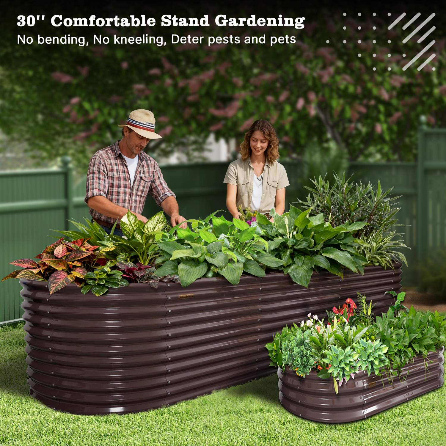 30" Extra Tall 10x3 ft Heavy Duty Raised Garden Bed
