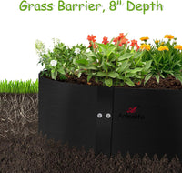 8" x 40" Galvanized Steel Garden Edging, 6-Pack (20FT Total), Powder Coating Lawn Border - Black - Anleolife