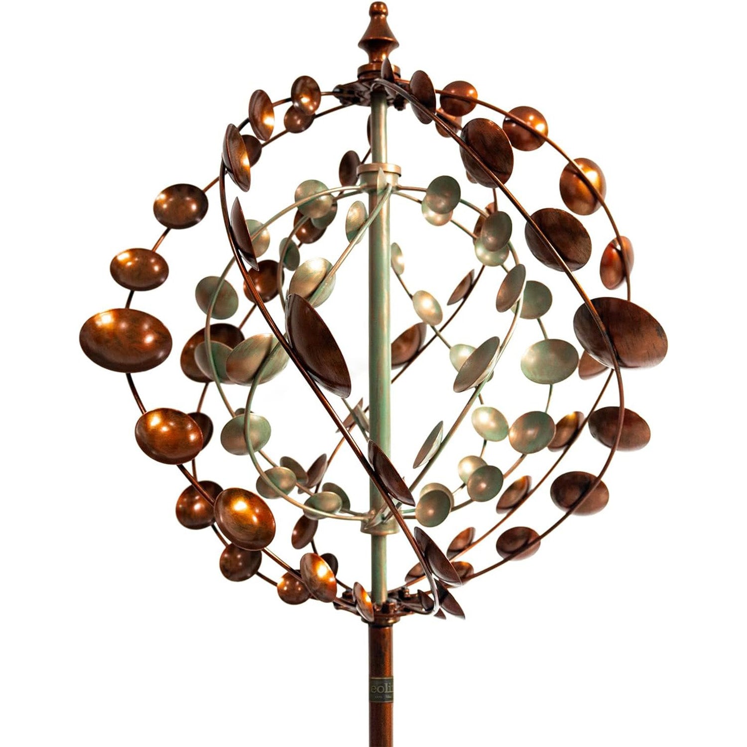 75" Tall Metal Planet Wind Spinner – Kinetic Garden Sculpture