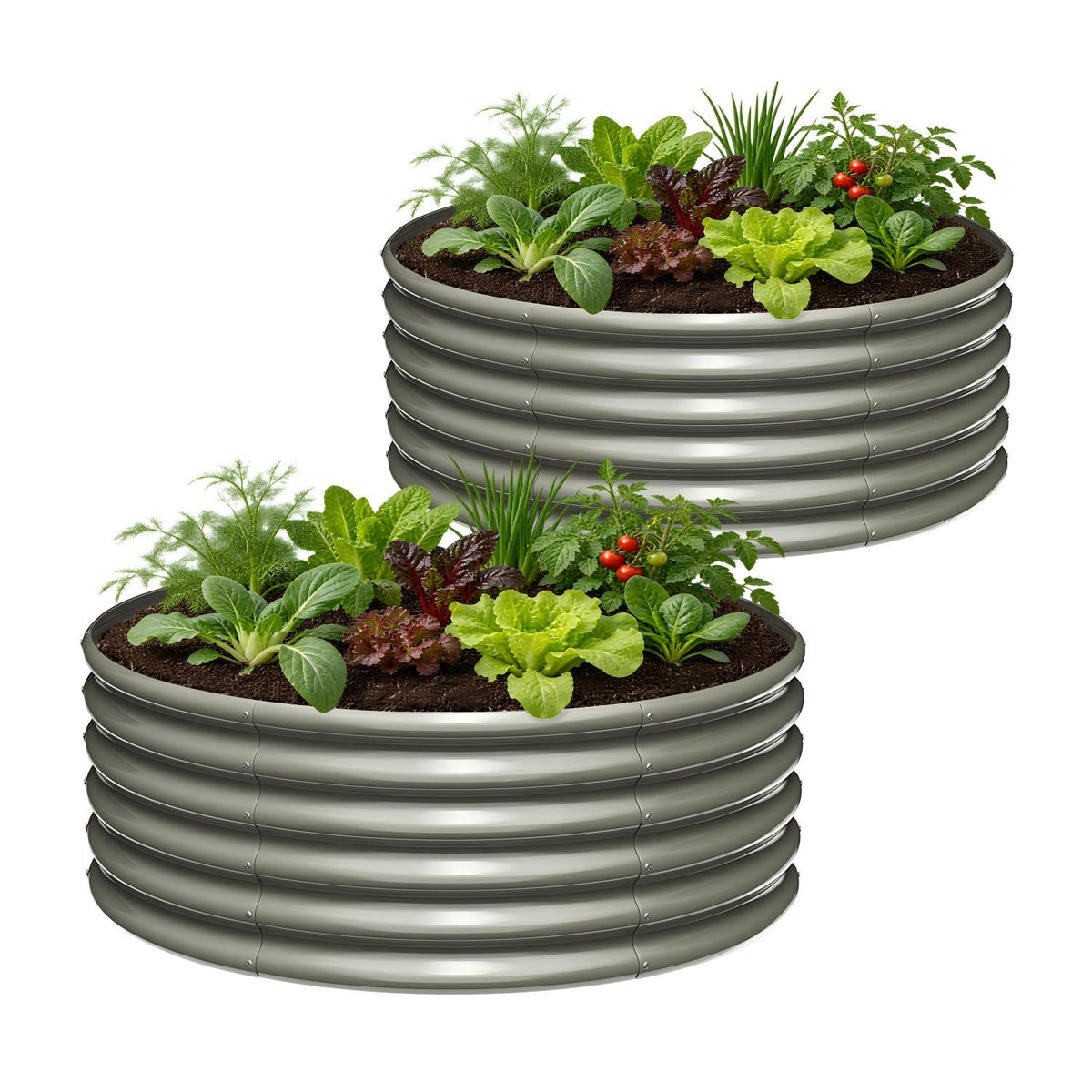 18" Tall 48" Wide Galvanized Steel Raised Garden Beds (Set of 2)