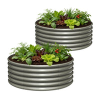 18" Tall 48" Wide Galvanized Steel Raised Garden Beds (Set of 2)