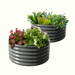 18" Tall 48" Wide Galvanized Steel Raised Garden Beds (Set of 2)