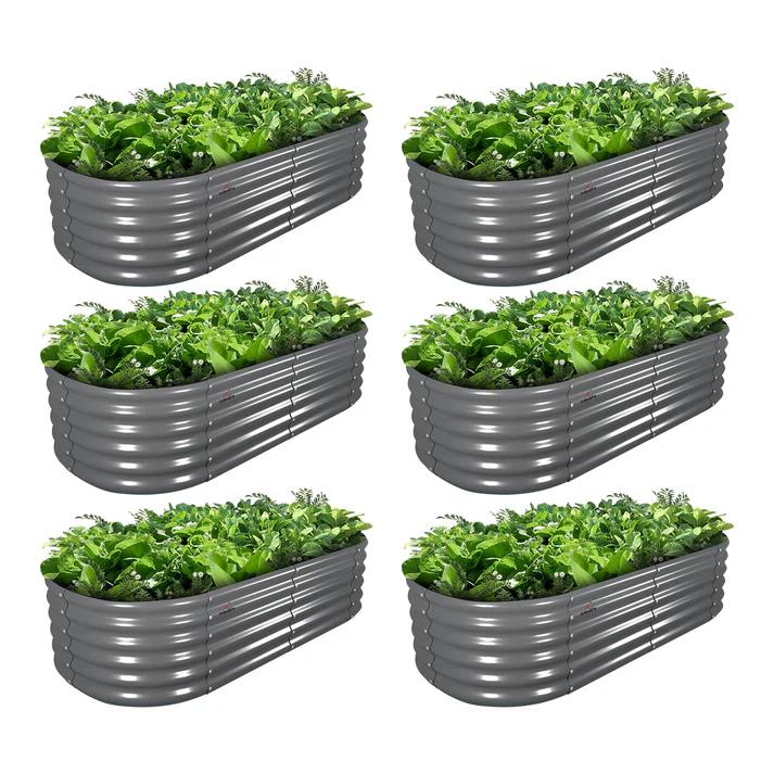 18" Tall 6x2 ft Heavy Duty Raised Garden Beds (Set of 6)