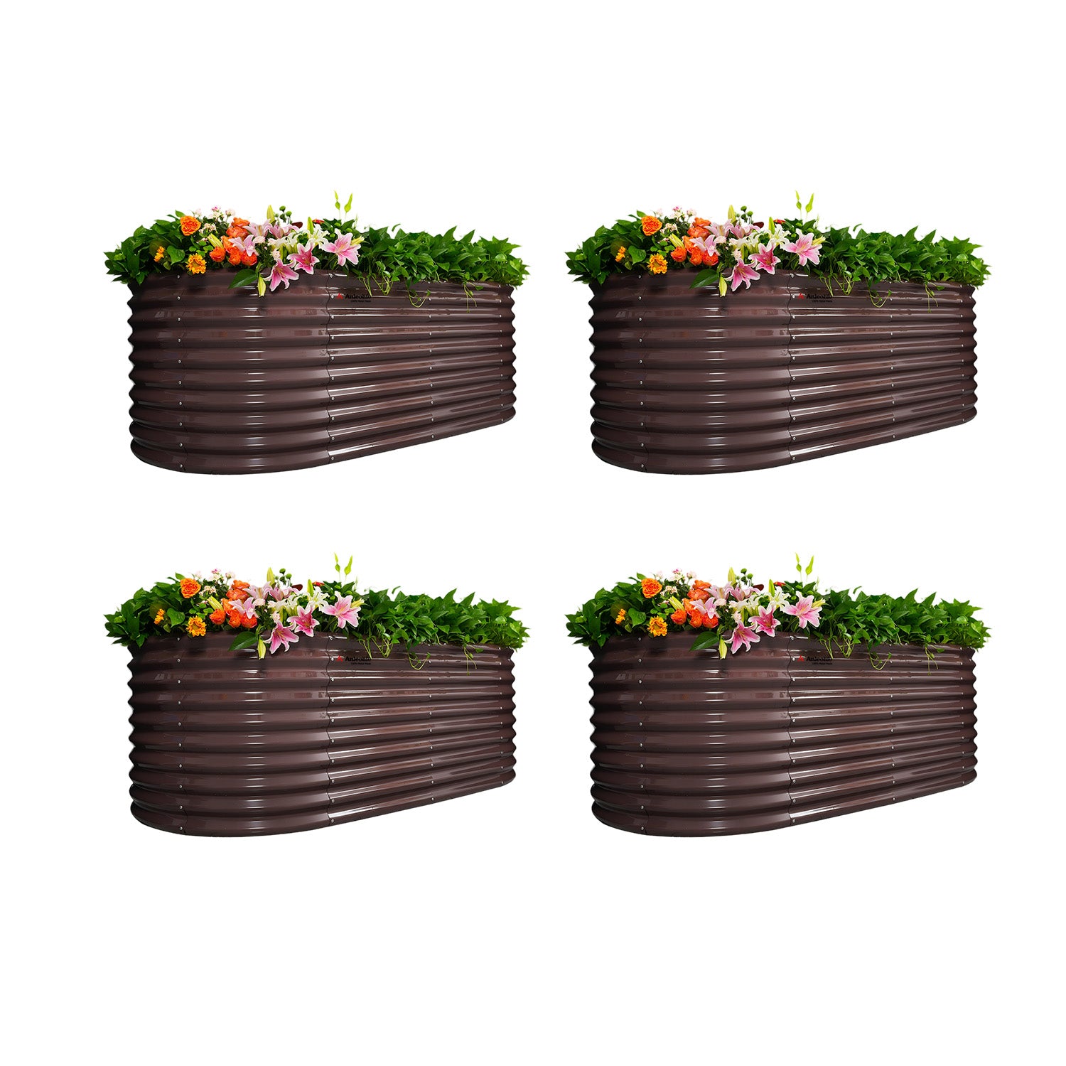 30" Extra Tall 8x4 ft Galvanized Steel Raised Garden Bed (Set of 4)