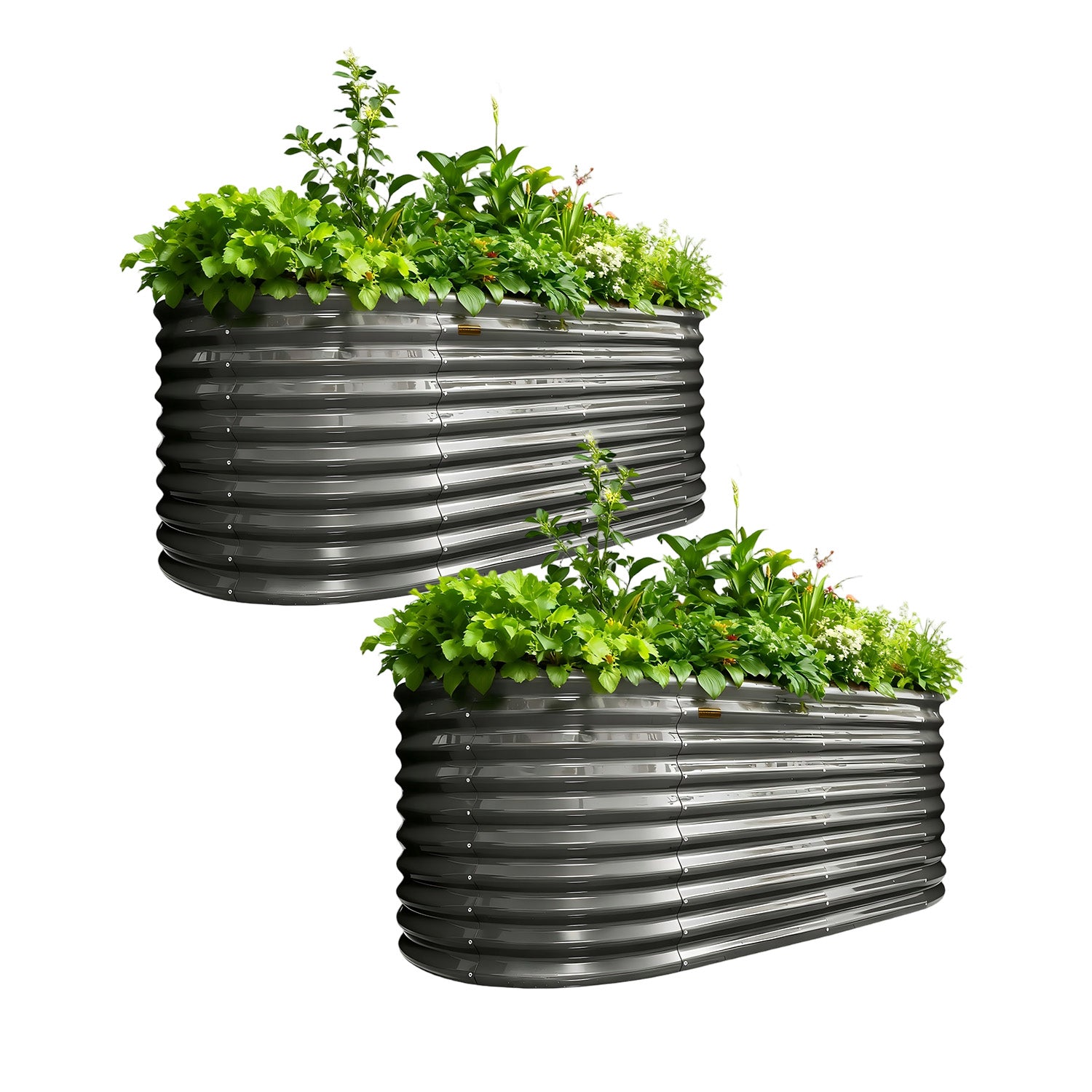 30" Extra Tall 6x3 ft Galvanized Steel Raised Garden Bed (Set of 2)